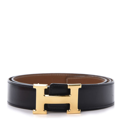 Hermes Box Togo 32mm H Belt 100 Black Gold 1 of 7