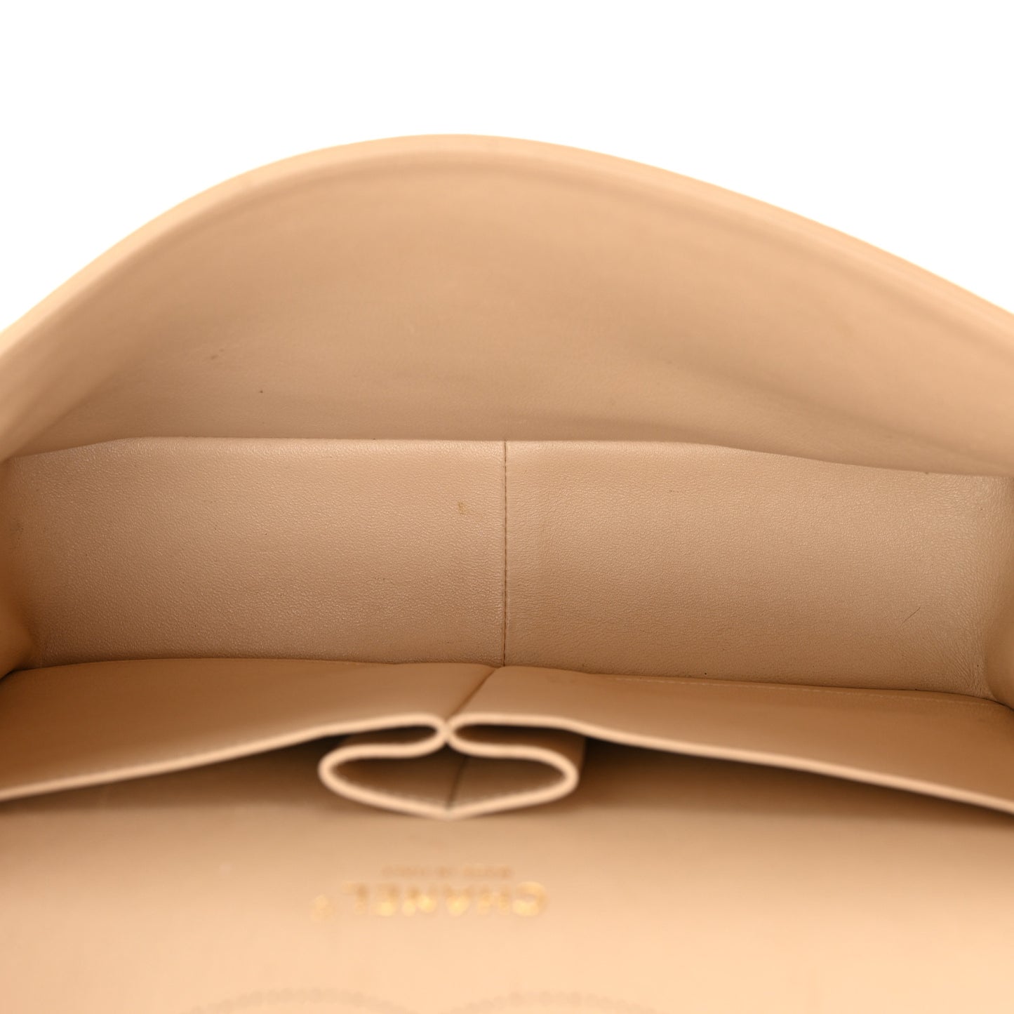 Caviar Quilted Jumbo Double Flap Beige