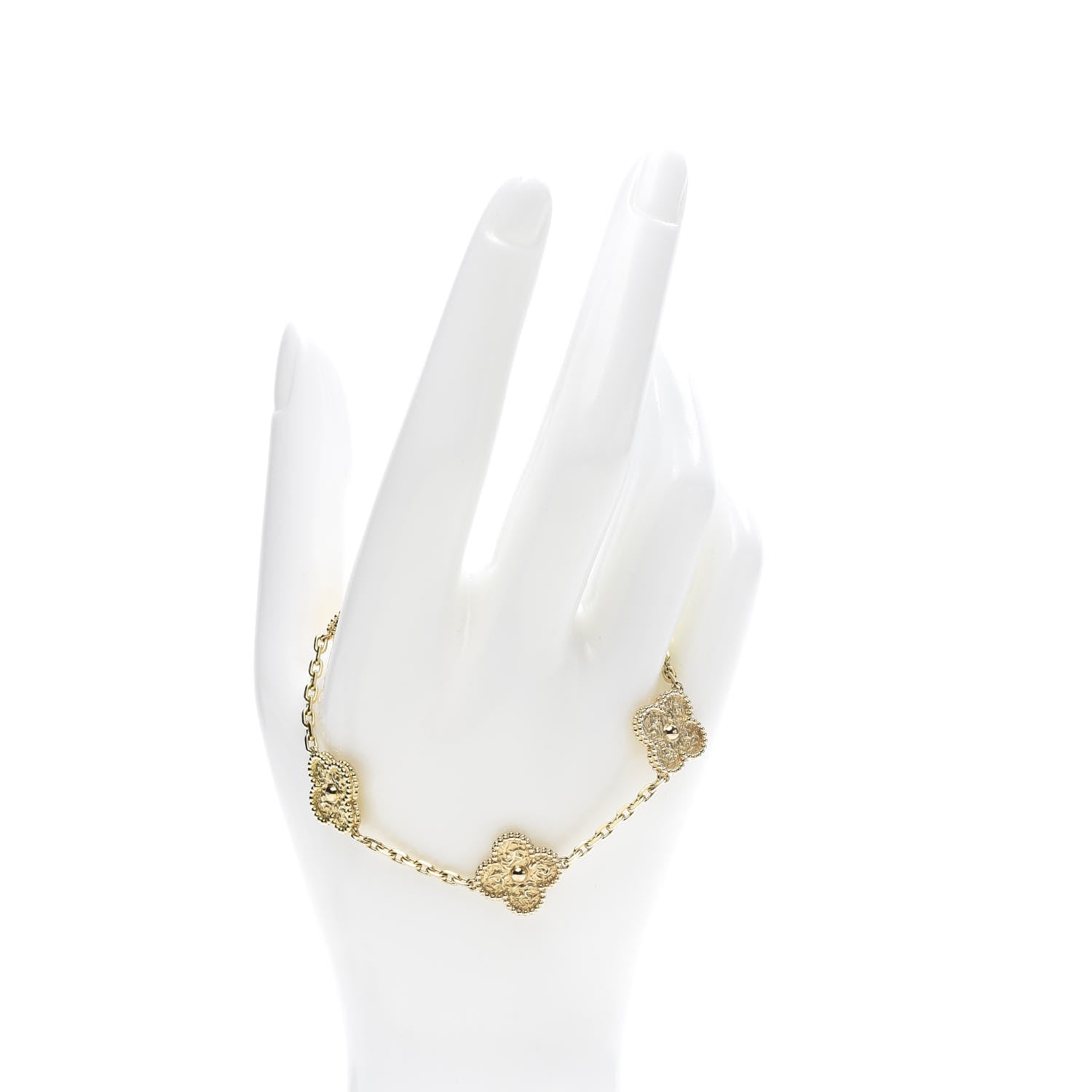 Van Cleef & Arpels 18K Yellow Gold 5 Motifs Vintage Alhambra Bracelet 2 of 7