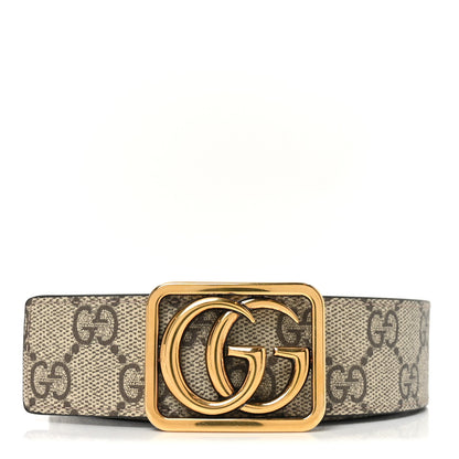 Gucci GG Supreme Monogram Reversible GG Marmont Belt 95 38 Beige Ebony New Acero 1 of 5