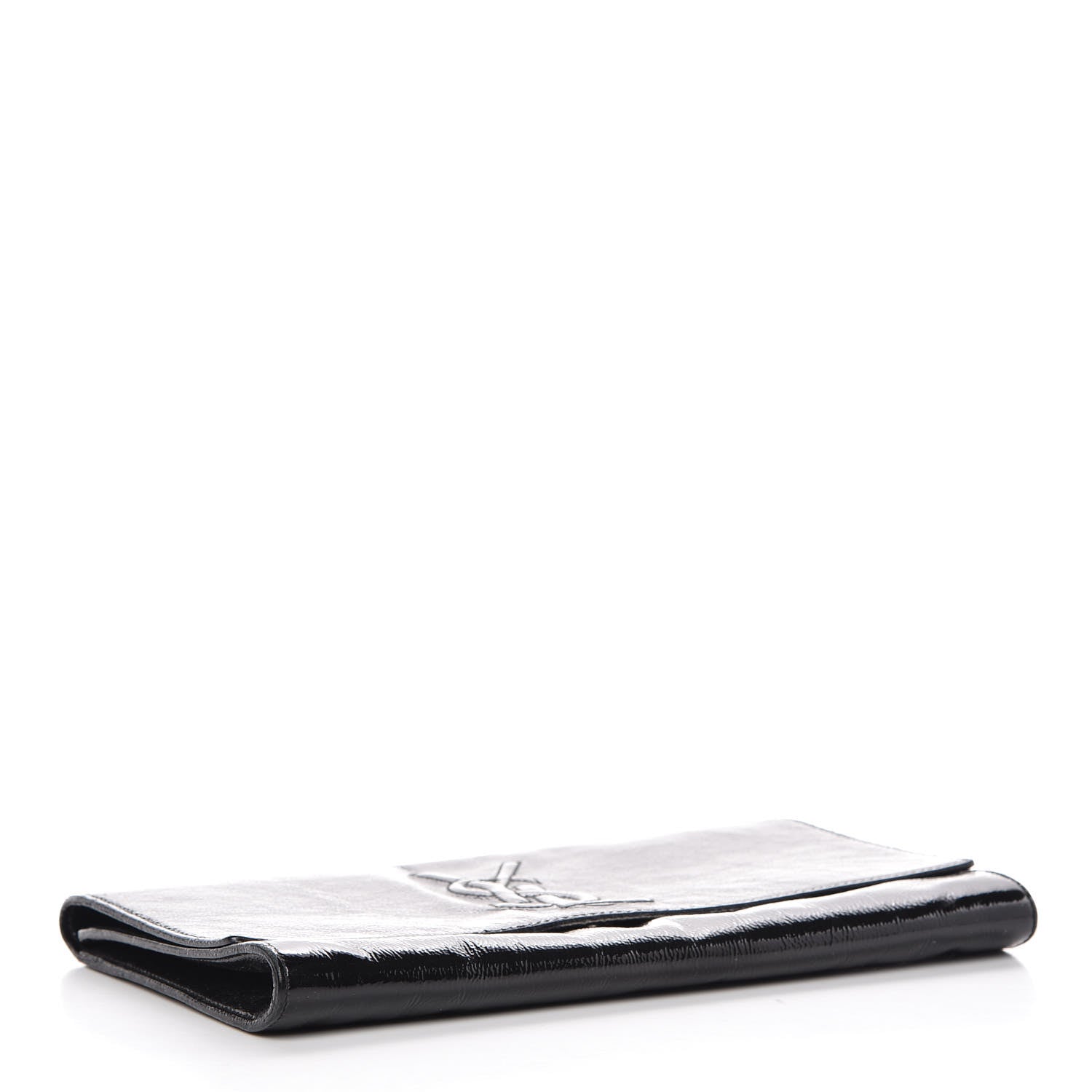 Saint Laurent Textured Patent Monogram Large Belle De Jour Clutch Black 4 of 11