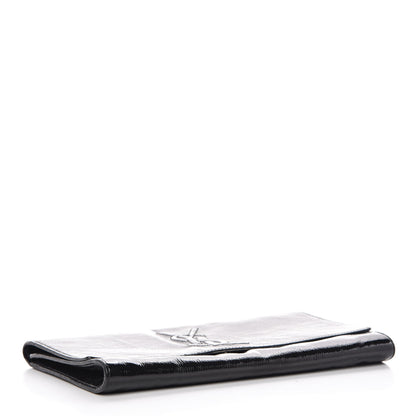 Saint Laurent Textured Patent Monogram Large Belle De Jour Clutch Black 4 of 11