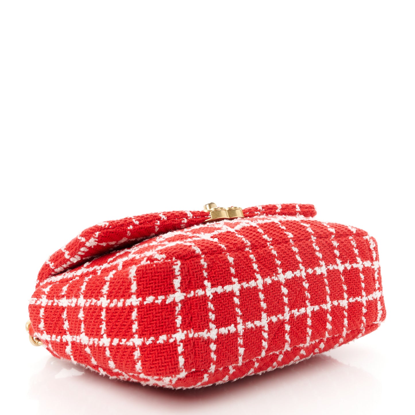 Tweed Quilted Medium Chanel 19 Flap Red White
