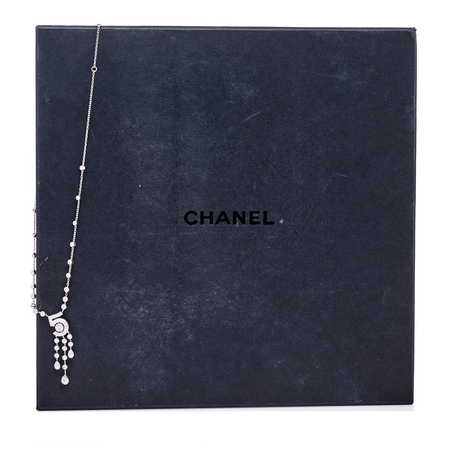 Chanel 18K White Gold Diamond Eternal No 5 Drop Necklace 1848044