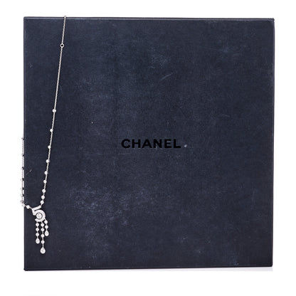 Chanel 18K White Gold Diamond Eternal No 5 Drop Necklace 6 of 6