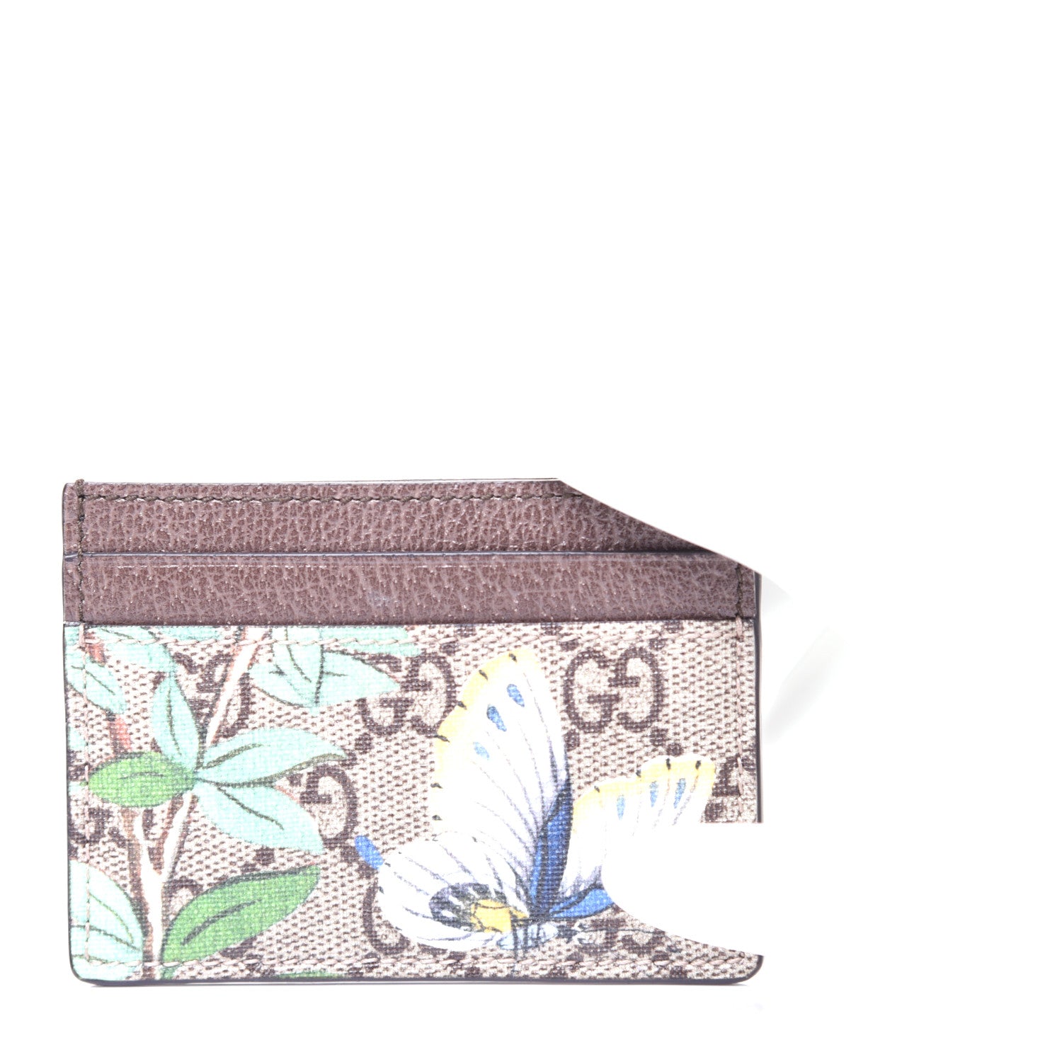 Gucci GG Supreme Monogram Tian Card Holder Beige Multicolor New Acero 2 of 9