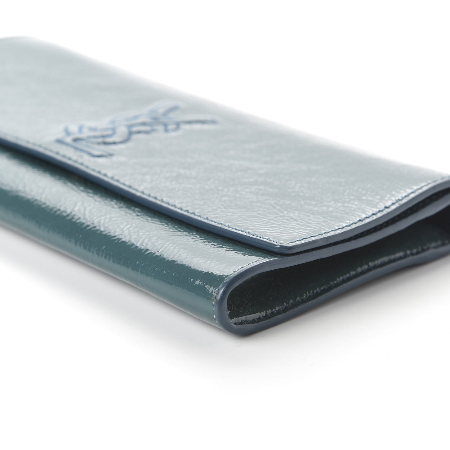 Textured Patent Monogram Small Belle De Jour Clutch Turquoise
