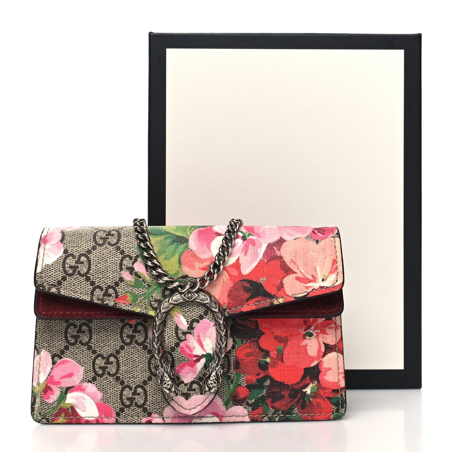Gucci GG Supreme Monogram Blooms Super Mini Dionysus Shoulder Bag Beige Multicolor Dry Rose 12 of 12