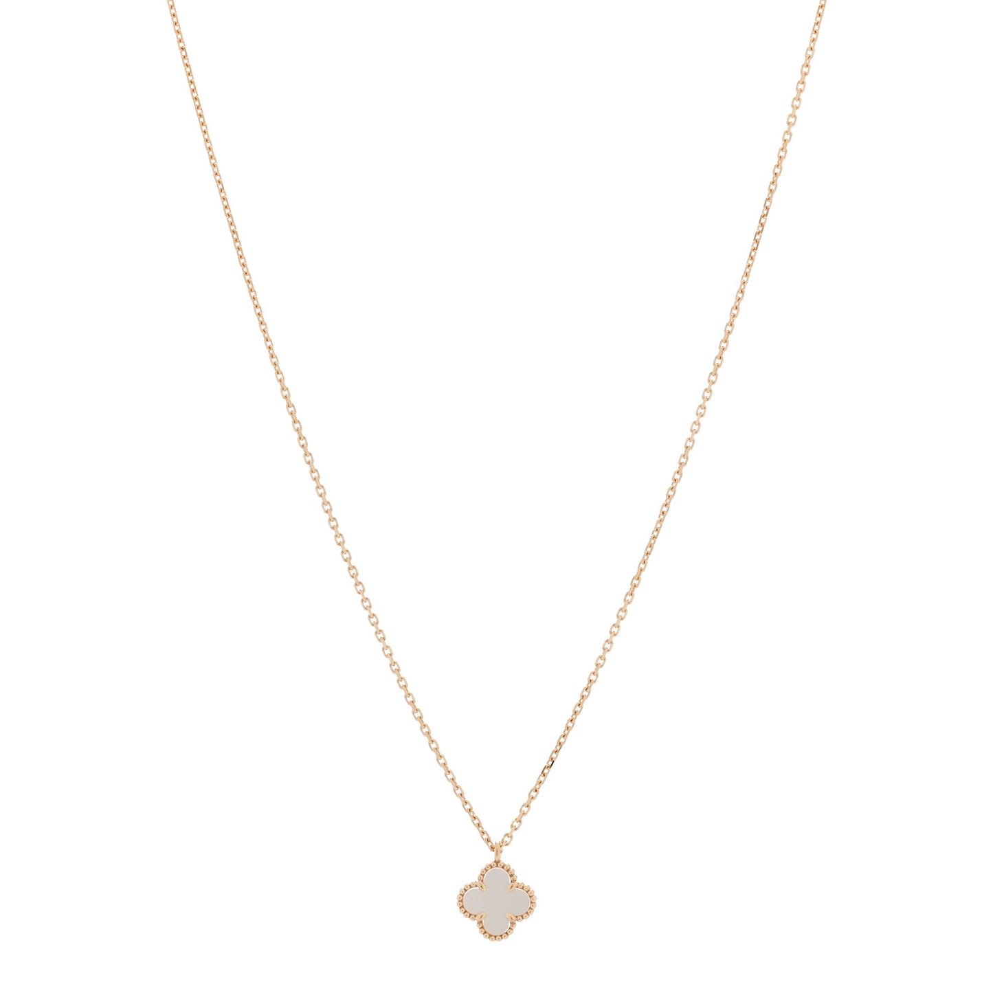 18K Yellow Gold Mother of Pearl Sweet Alhambra Pendant Necklace