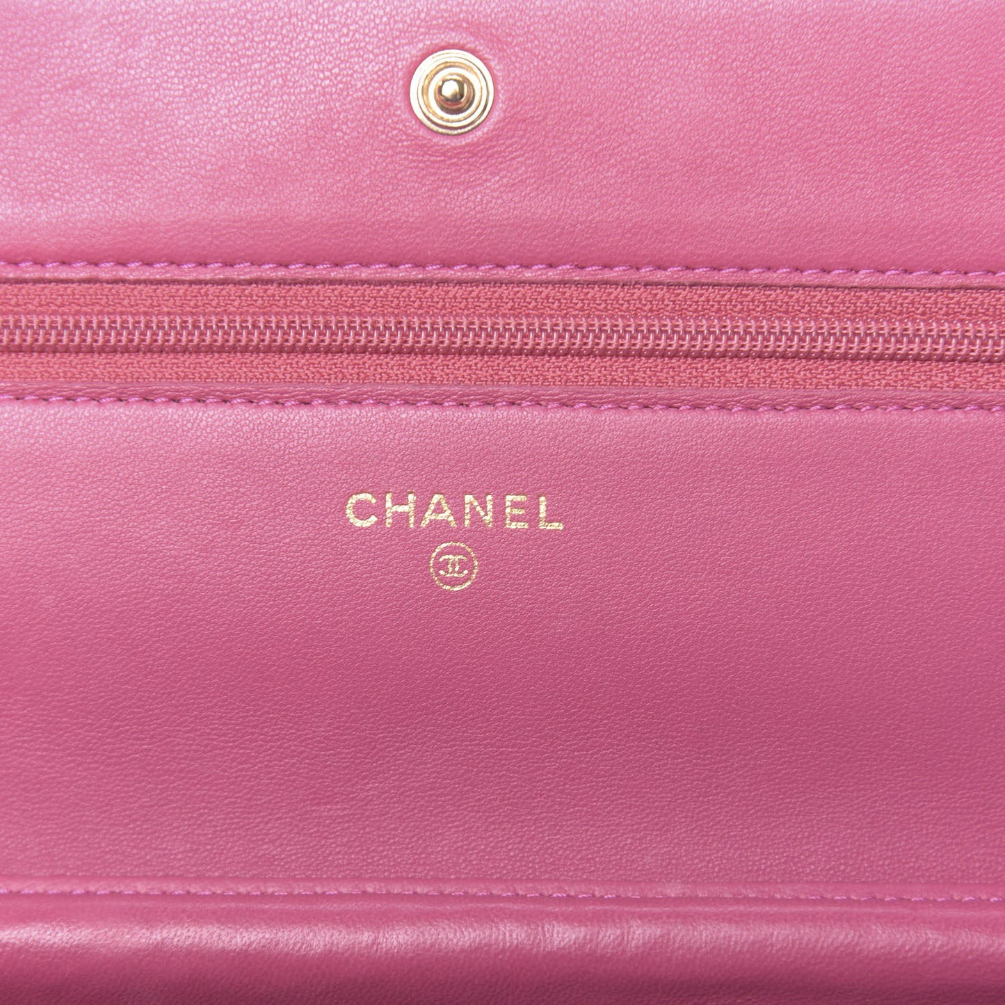 Lambskin Camellia Embossed Wallet On Chain WOC Pink