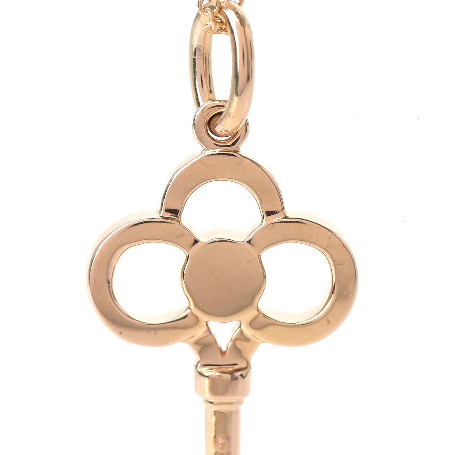 18K Rose Gold Diamond Crown Key Pendant Necklace