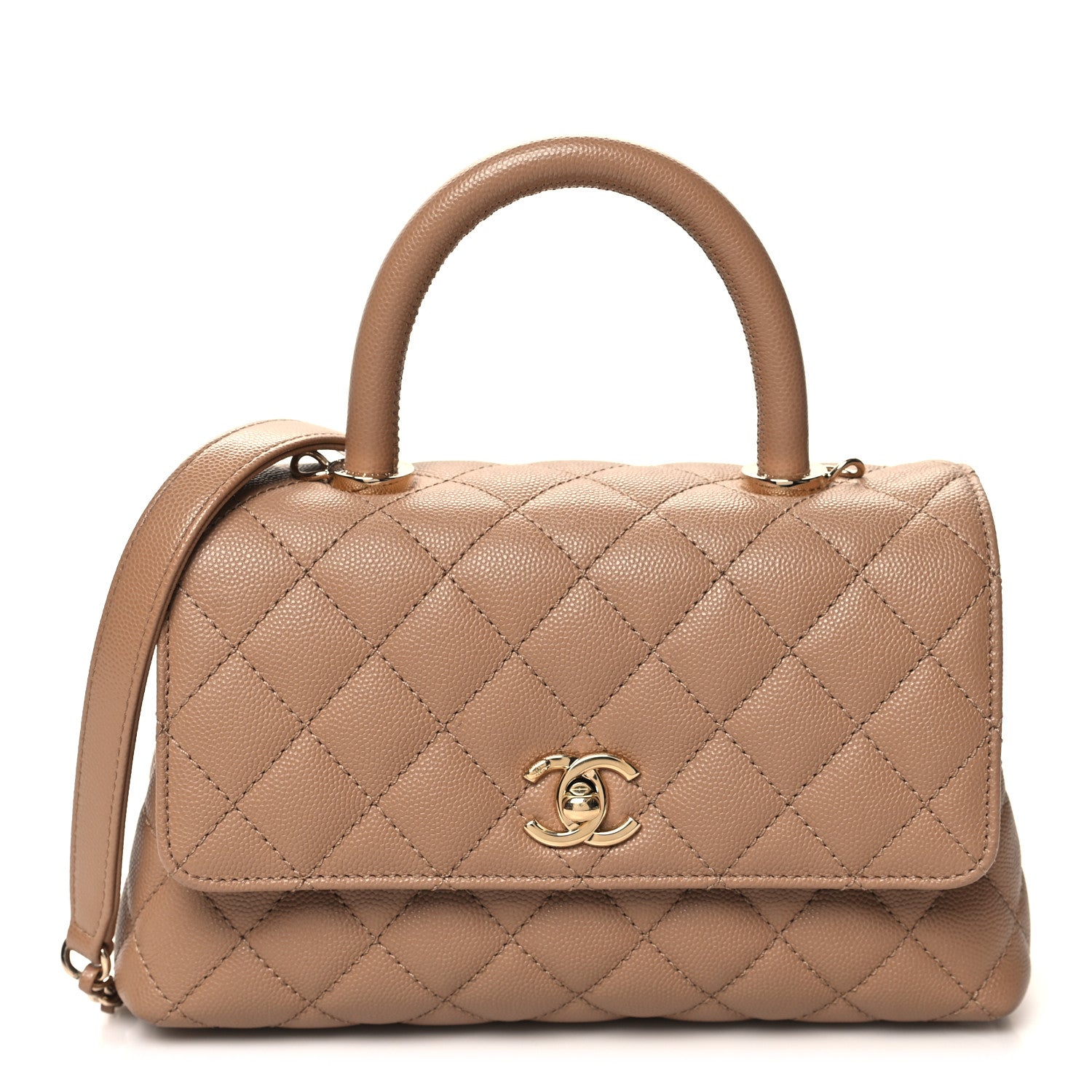 Chanel Caviar Quilted Mini Coco Handle Flap Brown 1 of 10