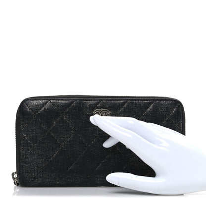 Chanel Iridescent Calfskin Quilted Zip Around Wallet Grey 2 of 9