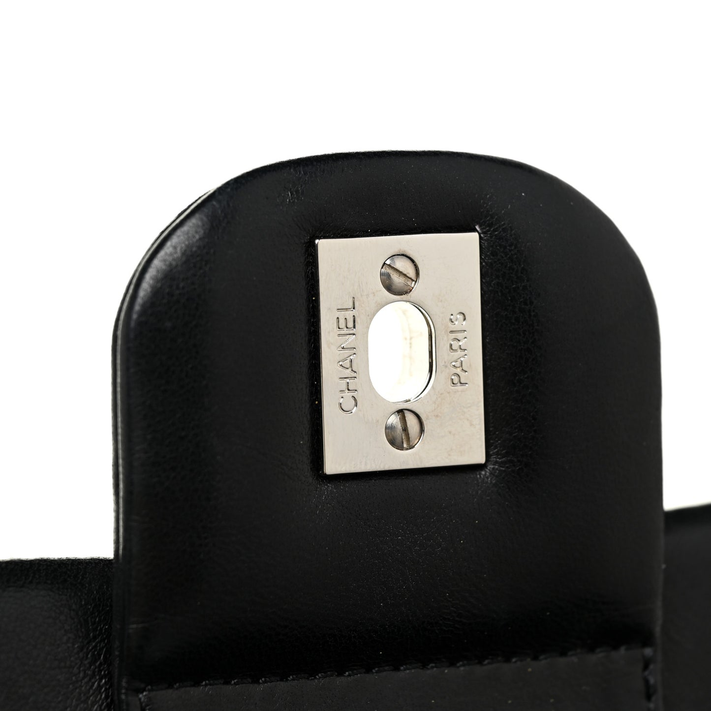 Lambskin Vertical Quilted Medium Single Flap Black