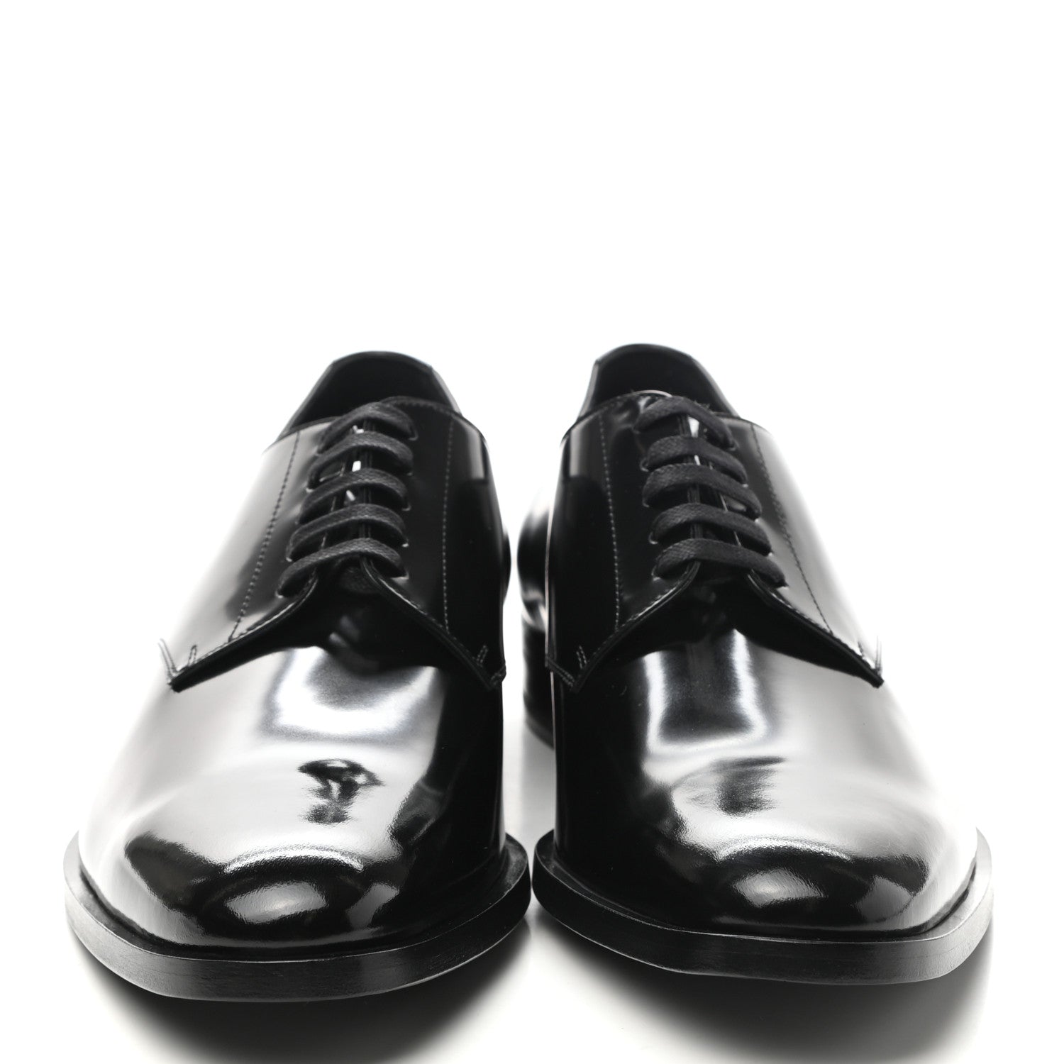 Saint Laurent Patent Calfskin Mens Smoking 25 Derby Lace Up Shoes 45 Black 2 of 10
