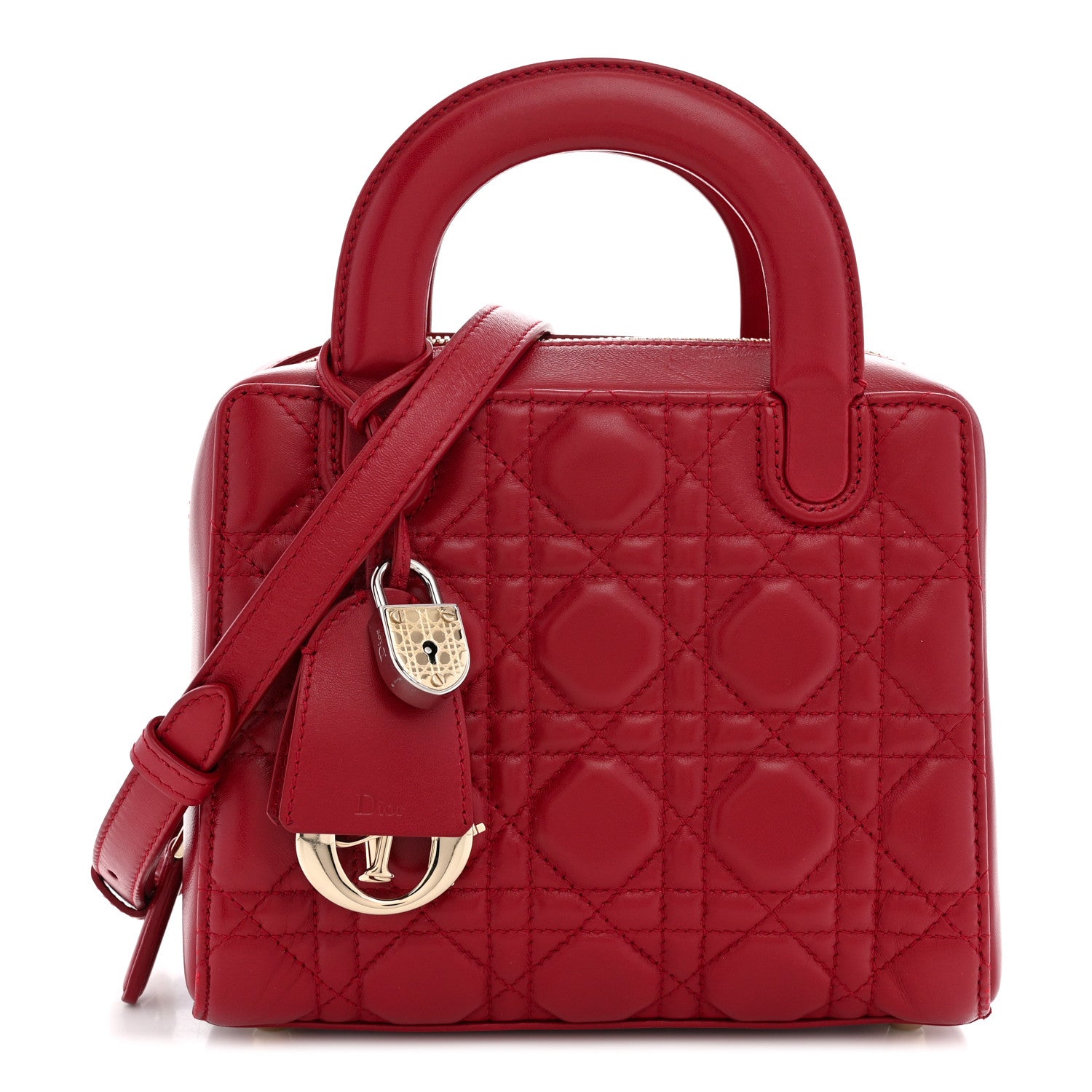 Christian Dior Lambskin Cannage Lily Tote Dark Red 1 of 11