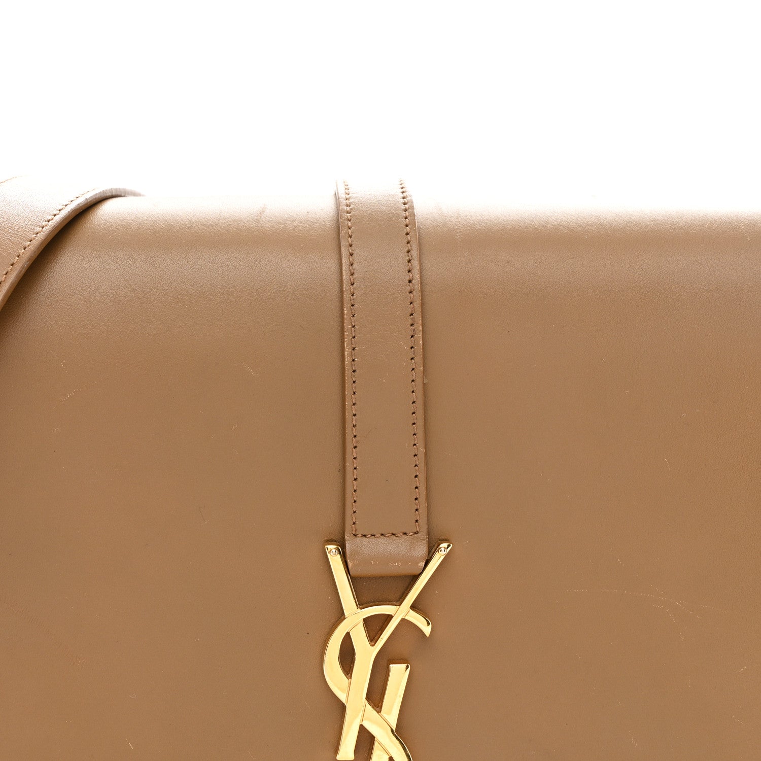 Saint Laurent Smooth Calfskin Medium Classic Monogram Universite Bag Dark Beige 7 of 10