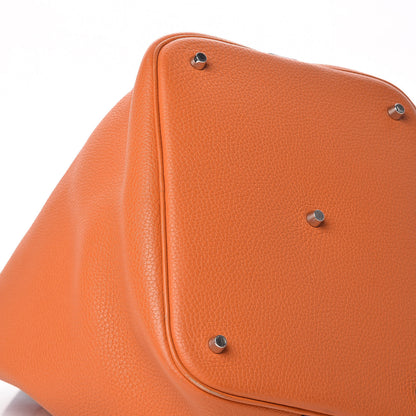 Hermes Taurillon Clemence Swift Eclat Picotin Lock 26 GM Orange Rouge Grenat 8 of 13