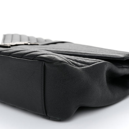 Saint Laurent Sheepskin Matelasse Chevron Monogram Large College Satchel Black 10 of 11