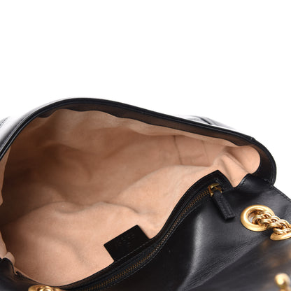 Gucci Calfskin Matelasse Small GG Marmont Shoulder Bag Black 6 of 14