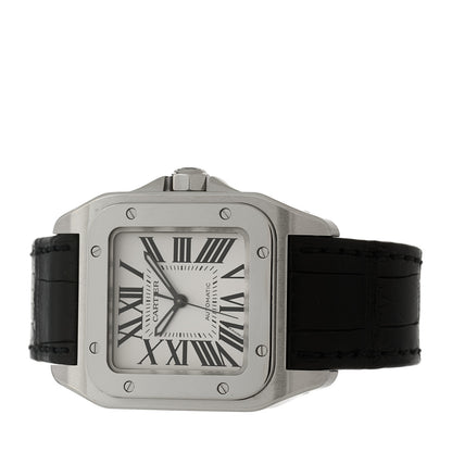 Cartier Stainless Steel Alligator 33mm Santos 100 Automatic Watch 3 of 5