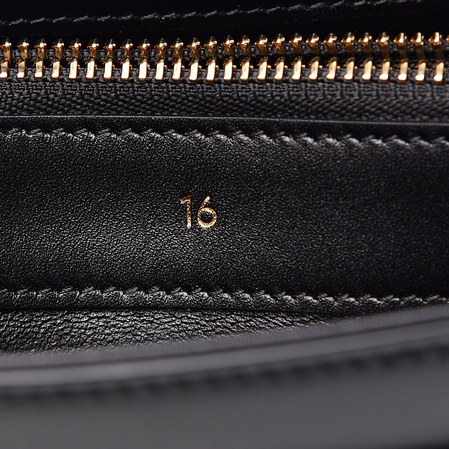 Satinated Calfskin Small 16 Top Handle Bag Black