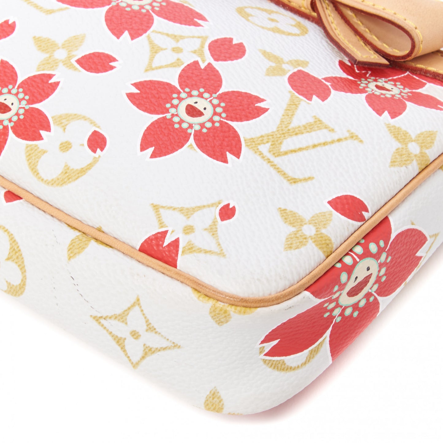Monogram Cherry Blossom Pochette Accessories Red