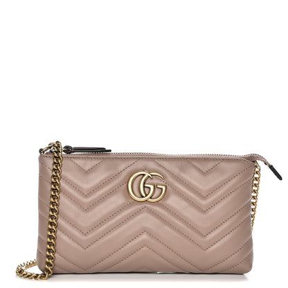 Gucci Calfskin Matelasse Mini GG Marmont Chain Bag Porcelain Rose 1 of 8