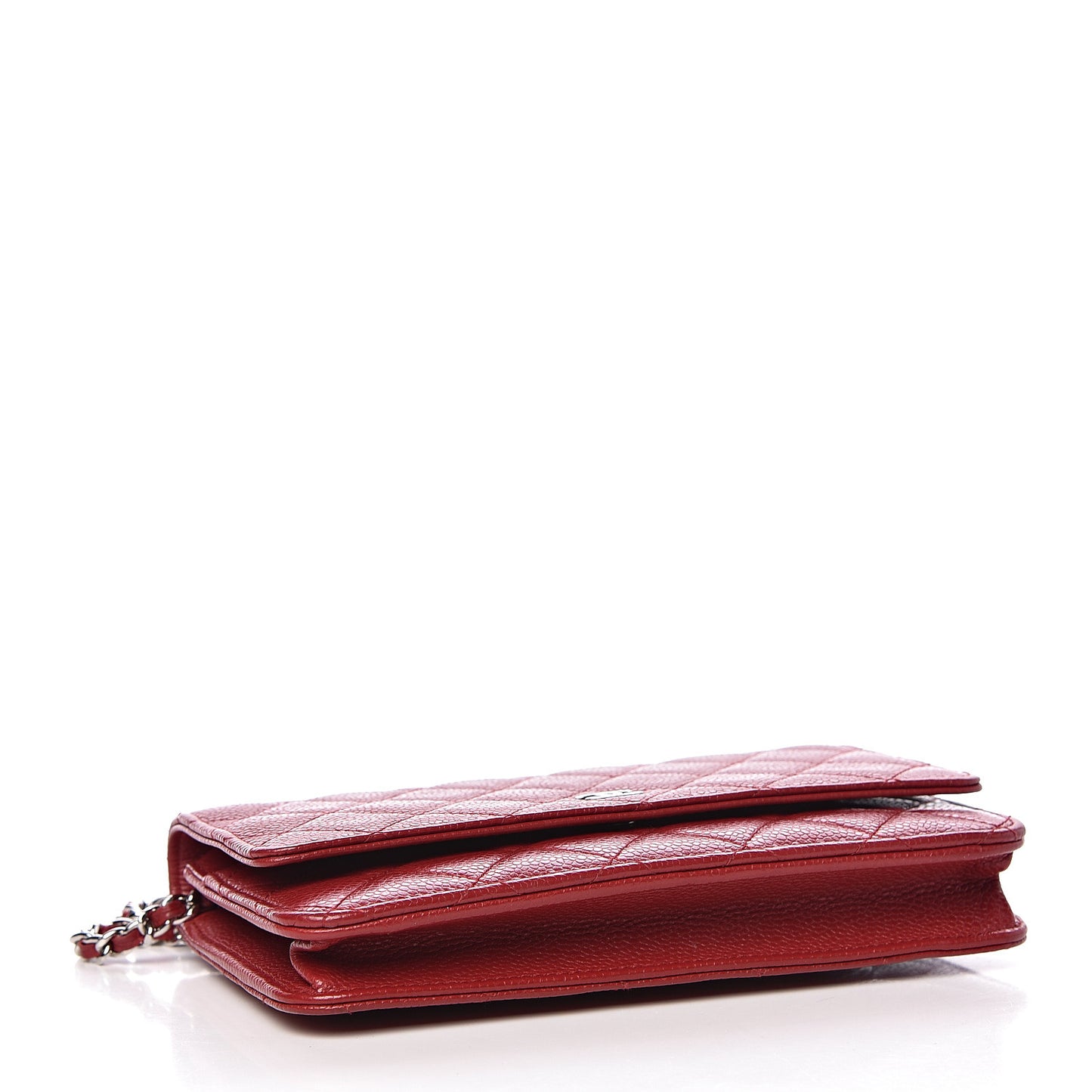 Caviar Quilted Wallet on Chain WOC Red