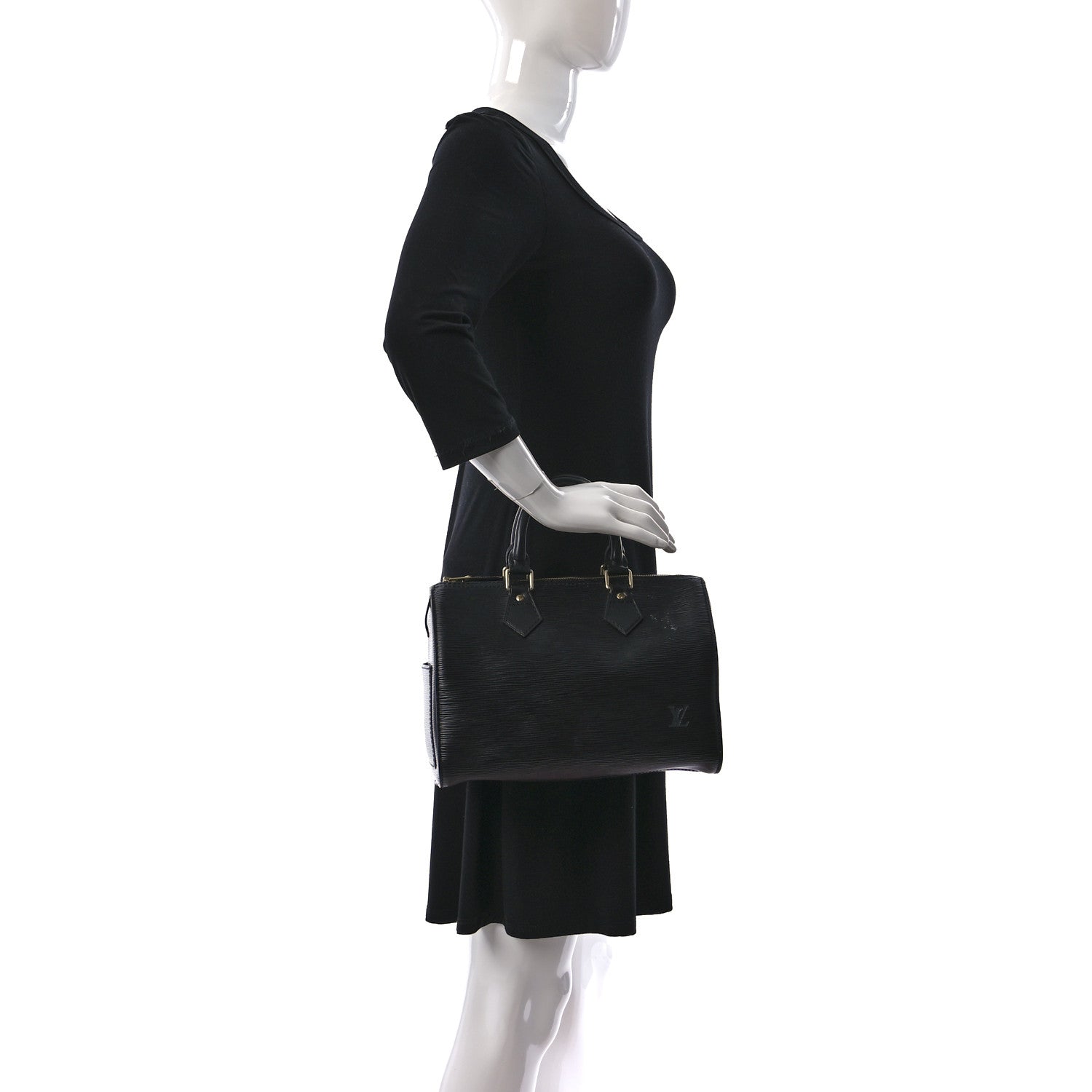 Louis Vuitton Epi Speedy 25 Black 2 of 12