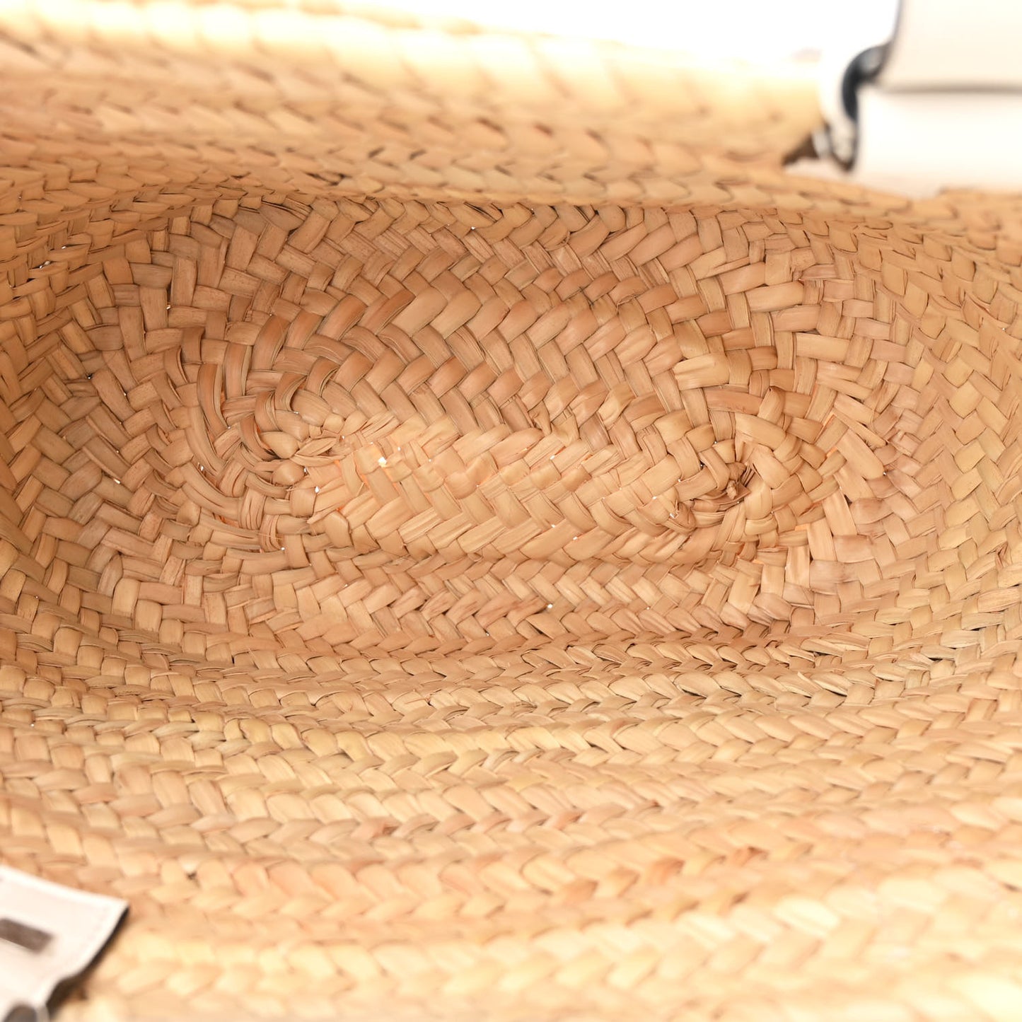 Raffia Medium Basket Tote Bag Natural White