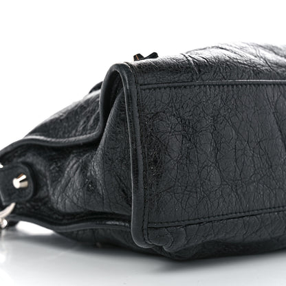 Balenciaga Agneau Classic Silver Hardware S City Logo Strap Black White 10 of 11