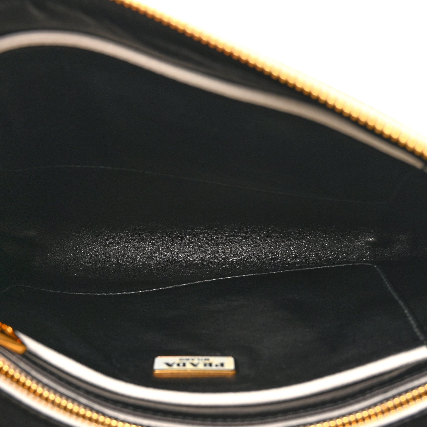 Prada Saffiano Lux Colorblock Clutch Black Talco 5 of 9