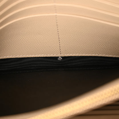 Saint Laurent Grain De Poudre Matelasse Chevron Monogram Chain Wallet Nude Powder 12 of 13