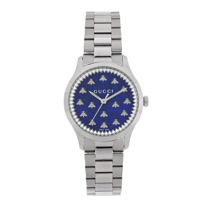Gucci Stainless Steel 32mm G-Timeless Bee Quartz Watch Blue 1 of 5