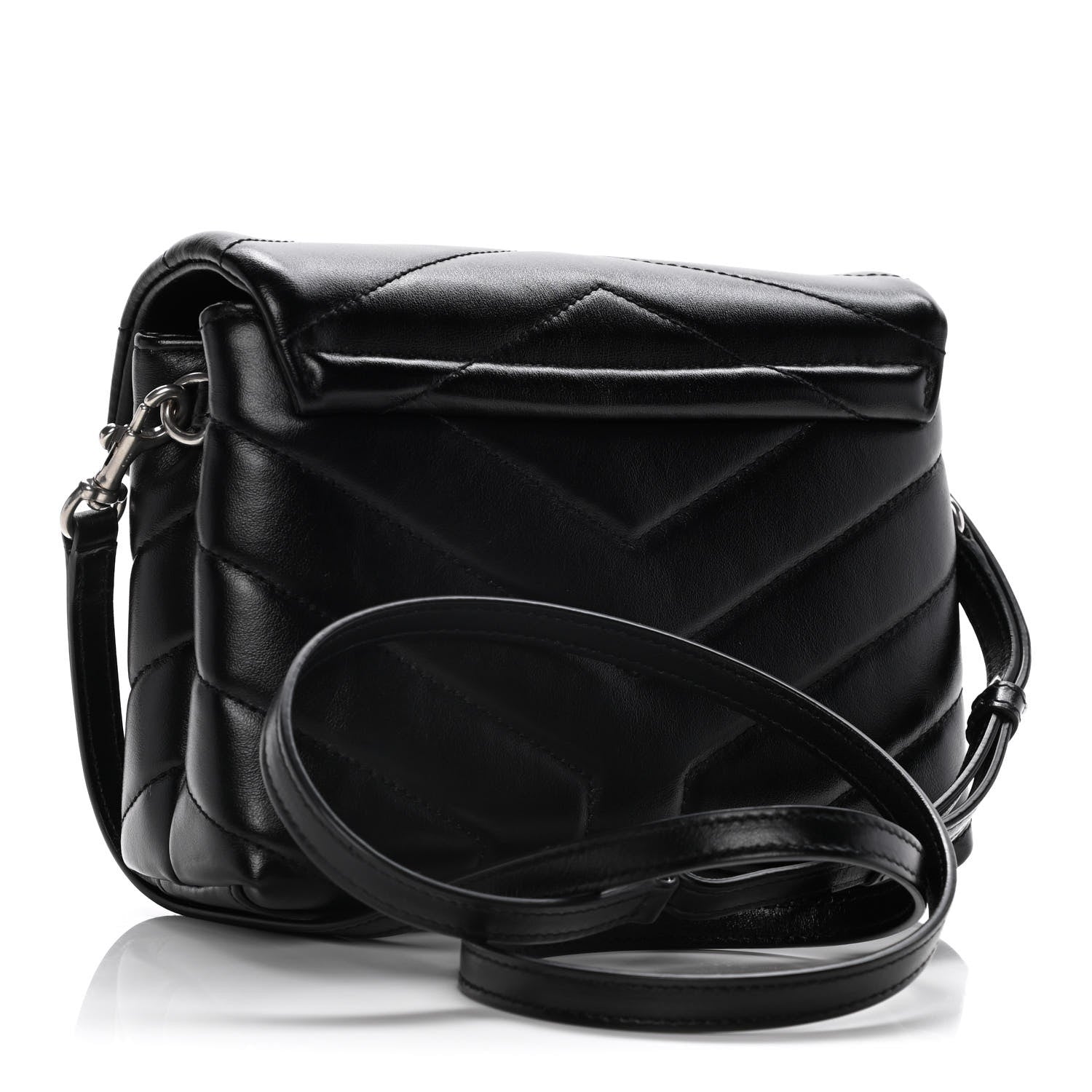Saint Laurent Calfskin Y Quilted Monogram Toy Loulou Crossbody Bag Black 3 of 18