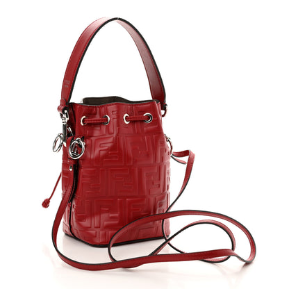 Fendi Vitello Liberty F is Fendi FF 1974 Embossed Mini Mon Tresor Bucket Bag Fragola 3 of 11