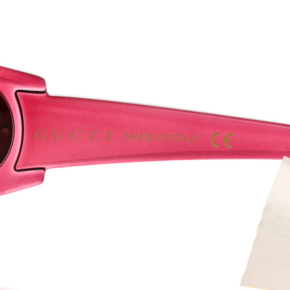 Gucci Acetate Round Sunglasses GG0875S Burgundy Orange 6 of 8