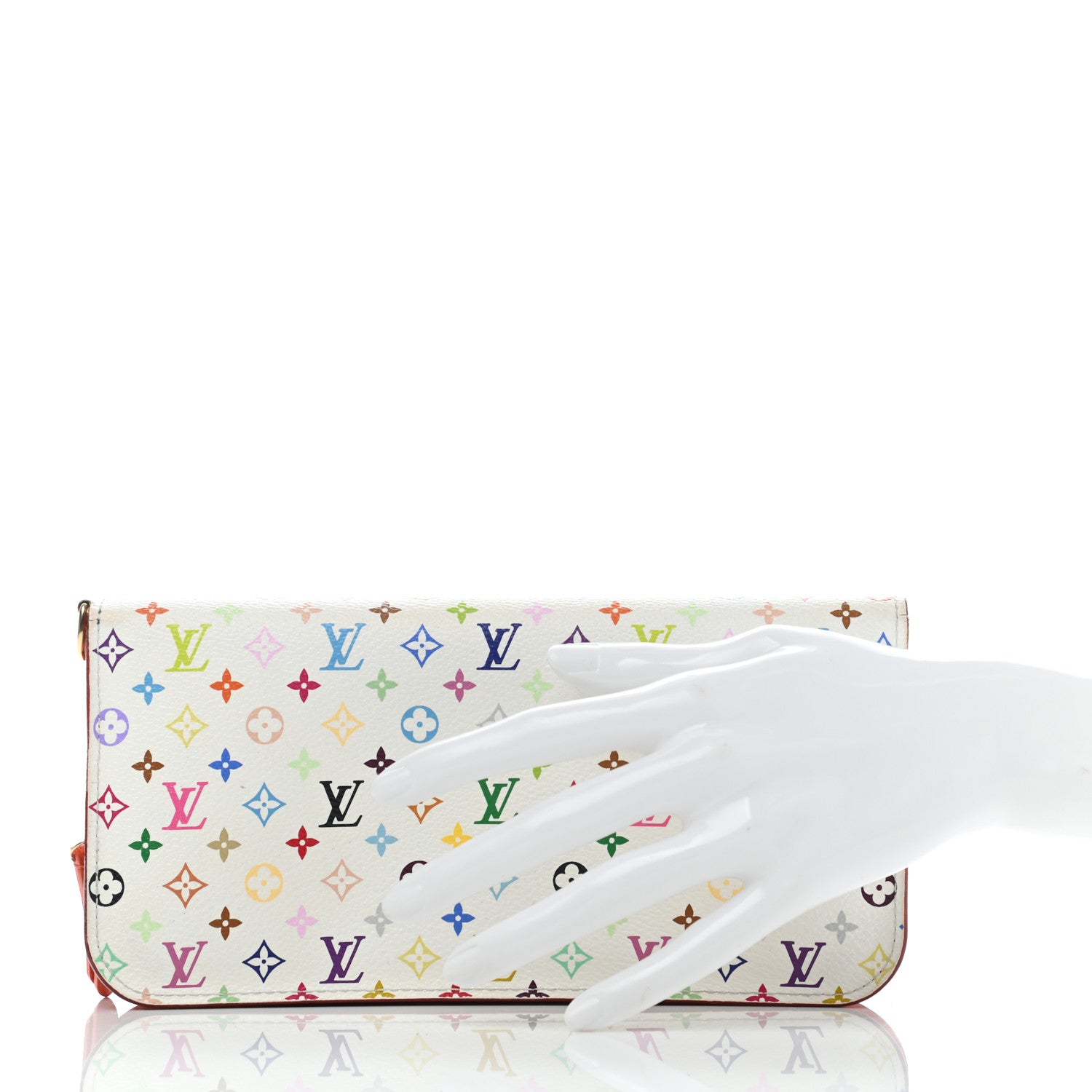 Louis Vuitton Monogram Multicolor Insolite Wallet White Orange 2 of 13