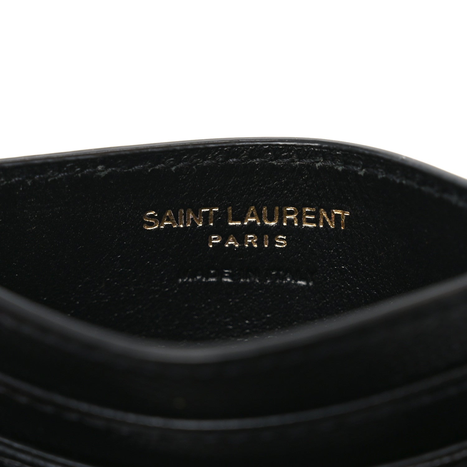 Saint Laurent Grain De Poudre Matelasse Chevron Cassandre Credit Card Case Black 6 of 7