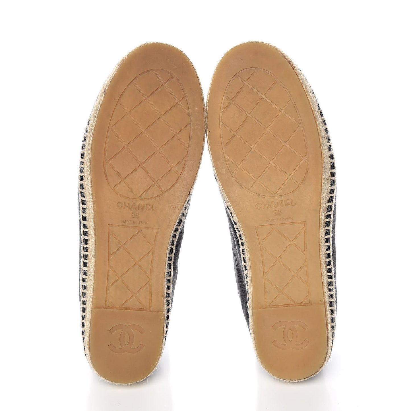 Lambskin Grosgrain CC Espadrilles 38 Black