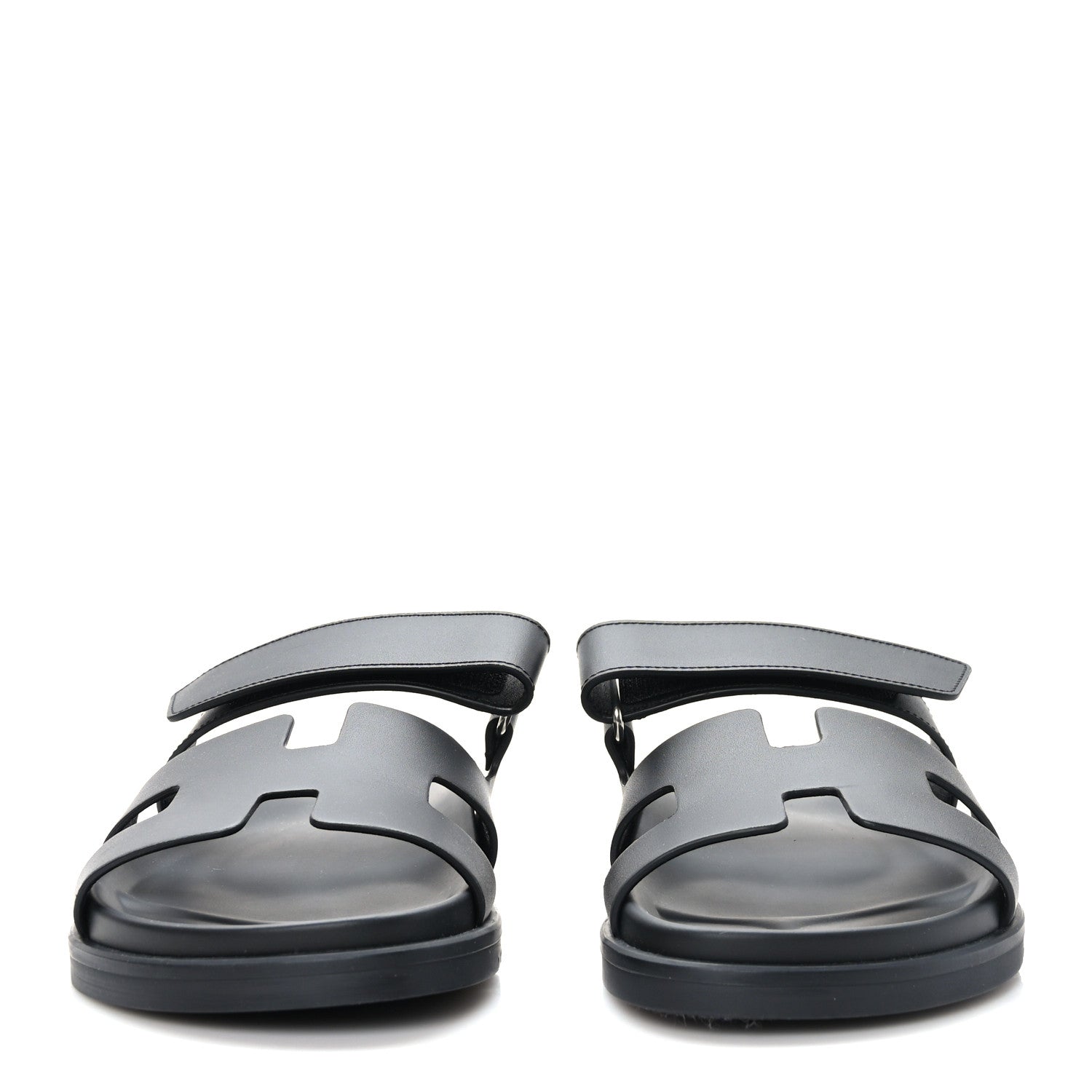 Hermes Calfskin Womens Chypre Sandals 38.5 Black 2 of 9