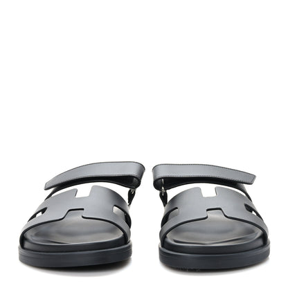 Hermes Calfskin Womens Chypre Sandals 38.5 Black 2 of 9
