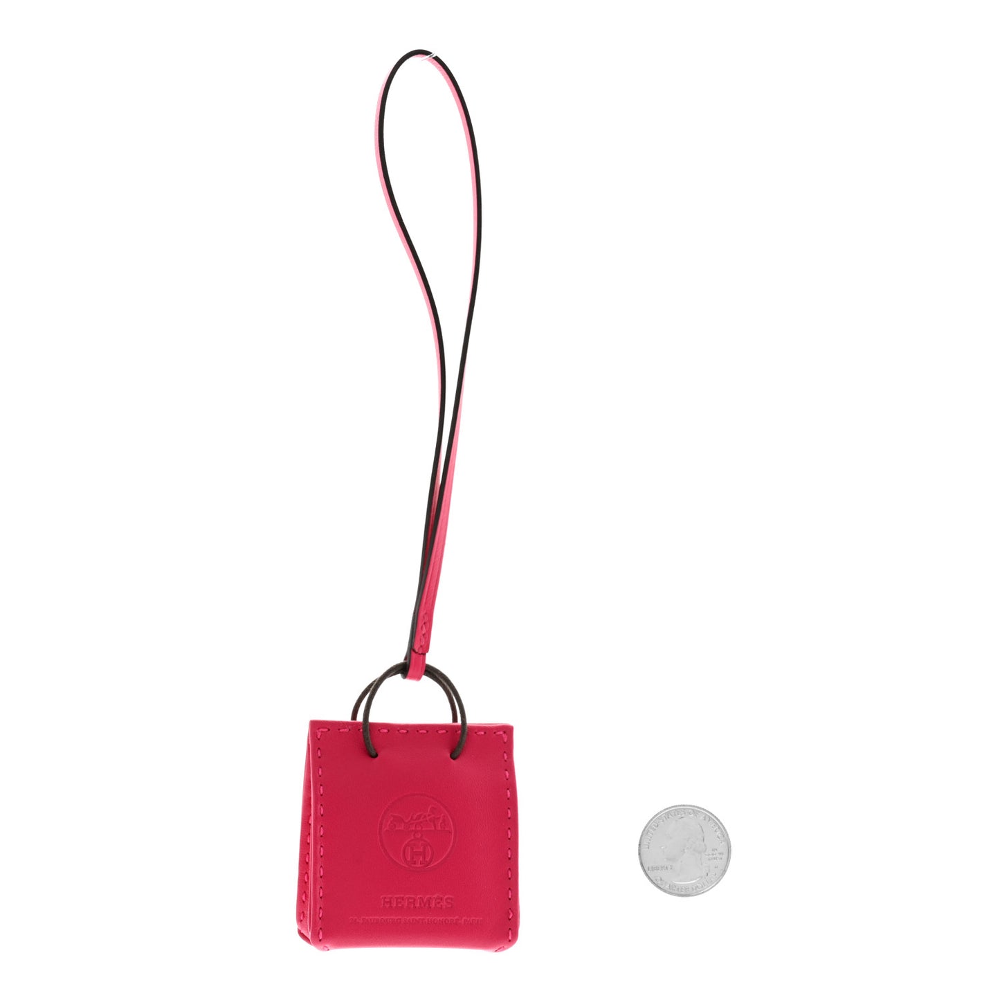 Milo Lambskin Swift Shopping Bag Charm Rose Mexico