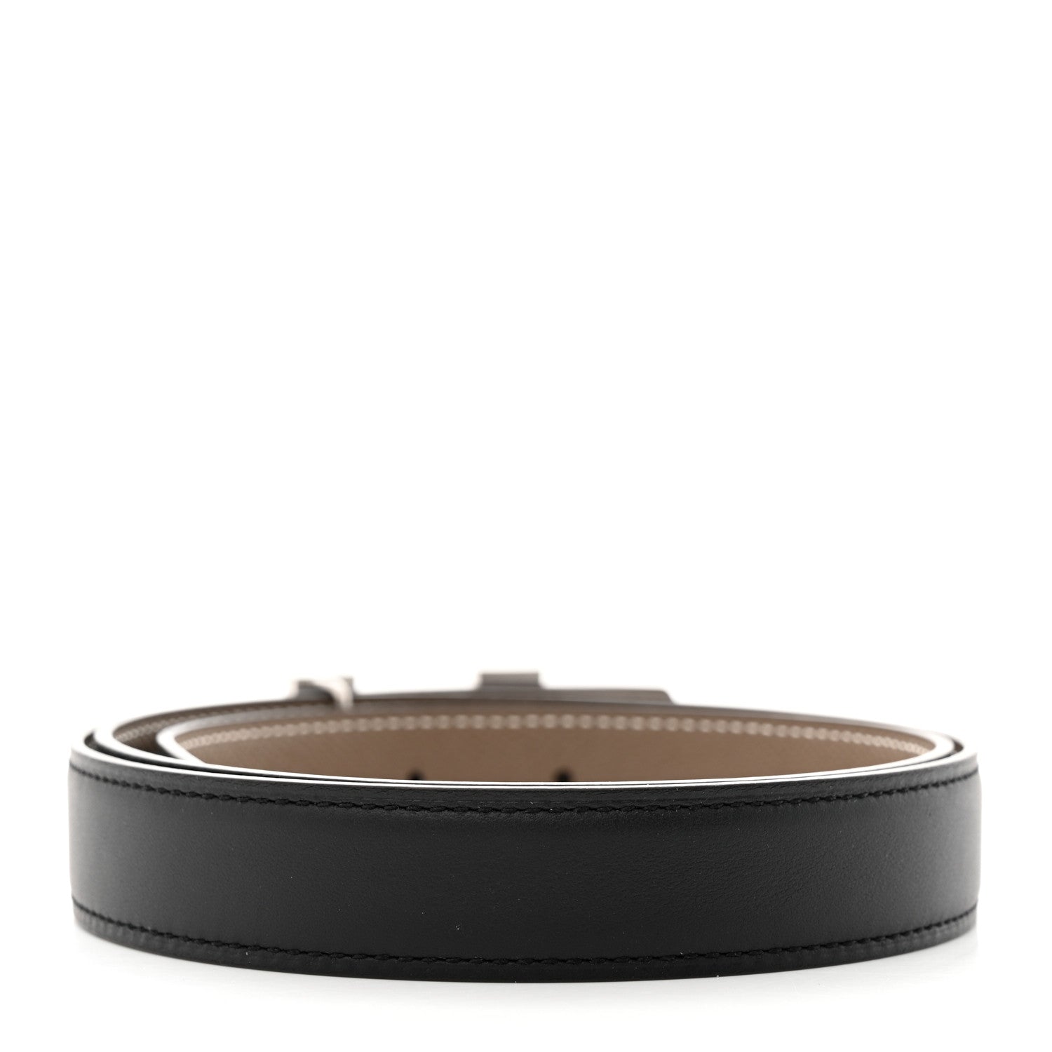 Hermes Swift Epsom 24mm Constance H Belt 80 32 Black Etoupe 3 of 10