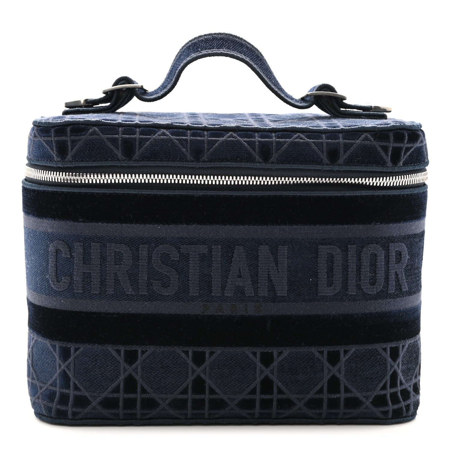 Christian Dior Velvet Cannage Diortravel Vanity Case Blue 1 of 7