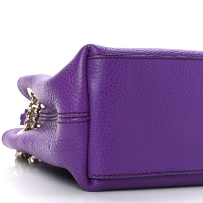 Gucci Pebbled Calfskin Small Soho Chain Shoulder Bag Shine Purple 8 of 9