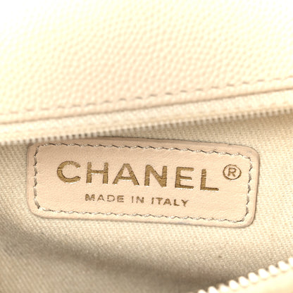 Chanel Caviar Lizard Embossed Chevron Quilted Small Coco Handle Flap Beige 6 of 11