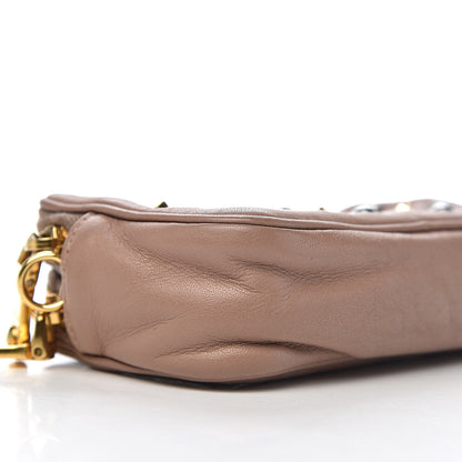 Miu Miu Nappa Studded Double Zip Pouch Cammeo 11 of 12