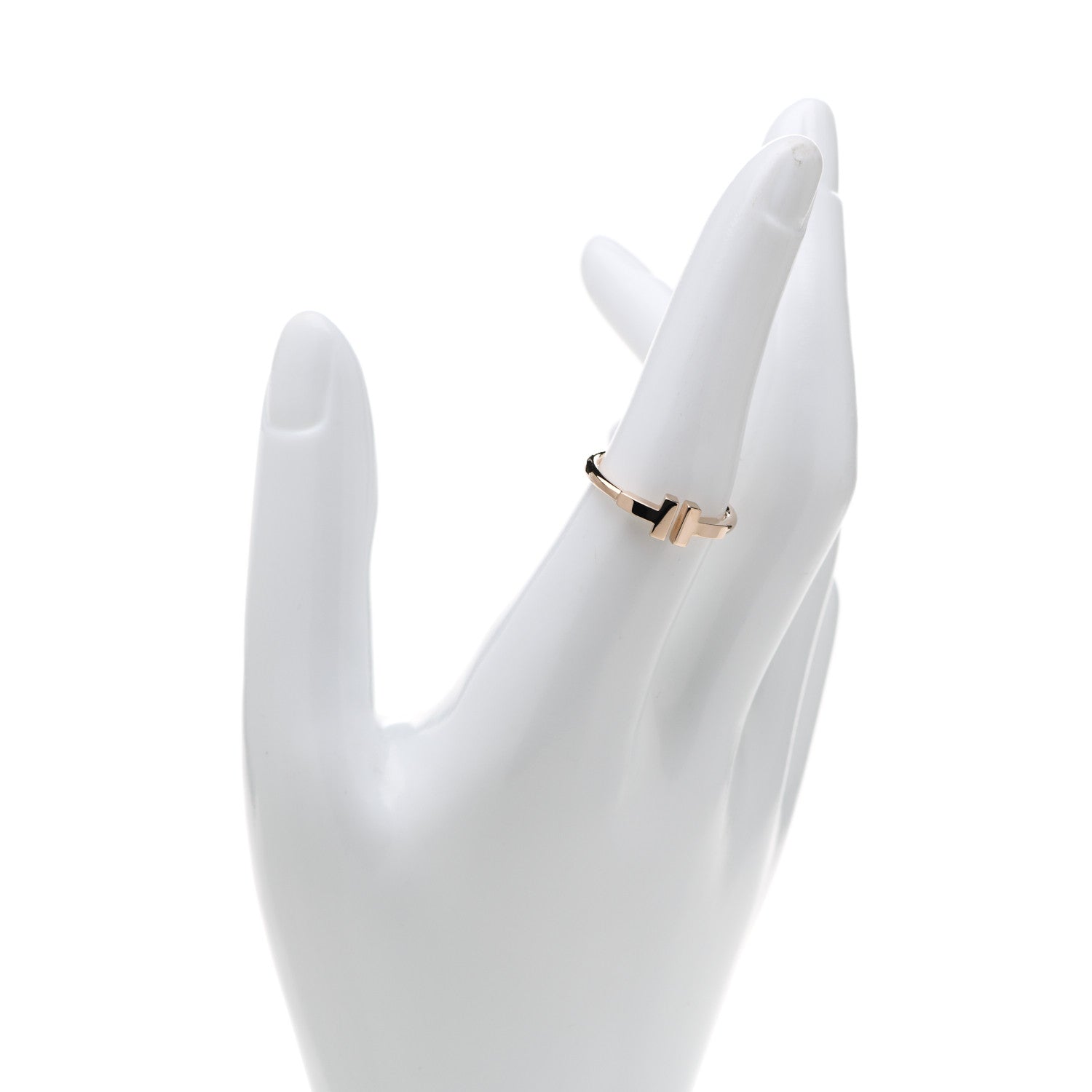 Tiffany 18K Rose Gold T Wire Ring 54 6.75 2 of 4